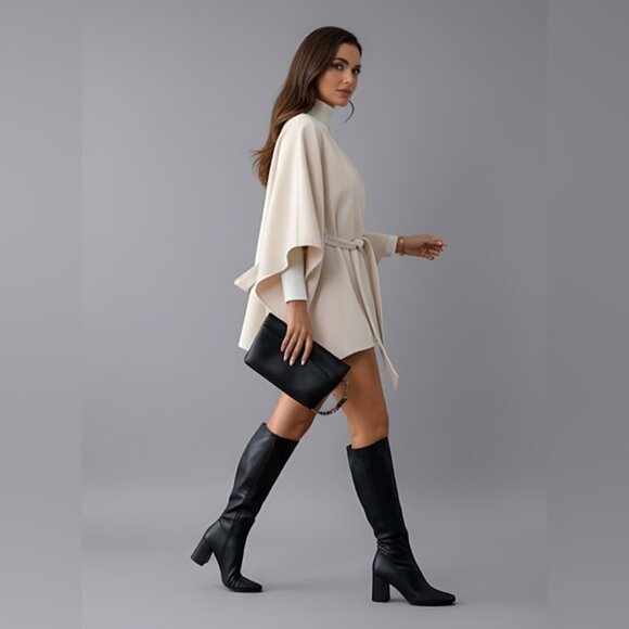 Minimalist Casual Versatile Cape Beige - Picture 2 of 6